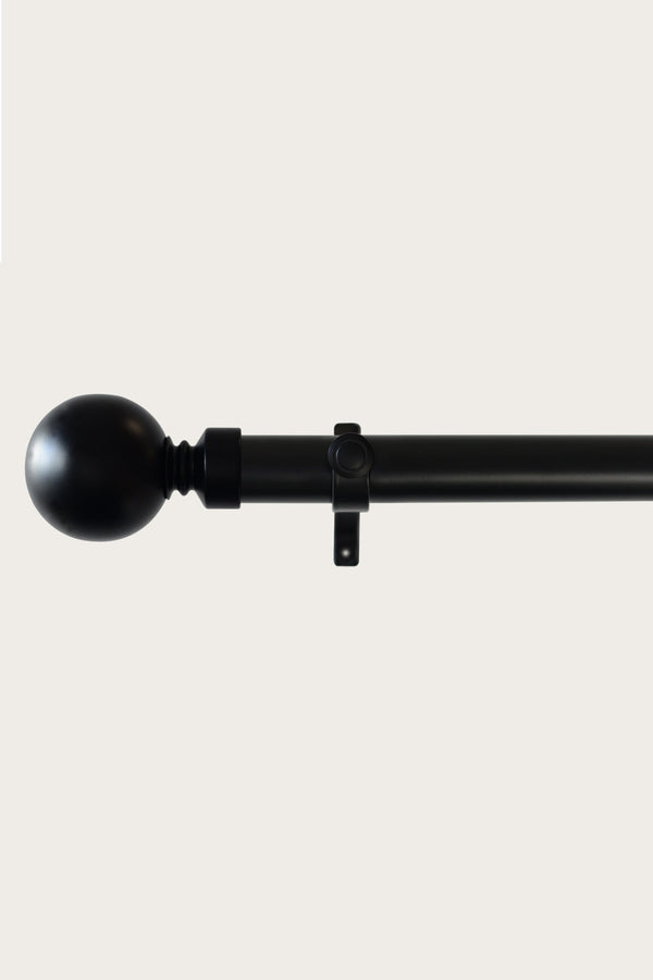 Laura Ashley, 28mm Ball End Eyelet Curtain Pole, Black