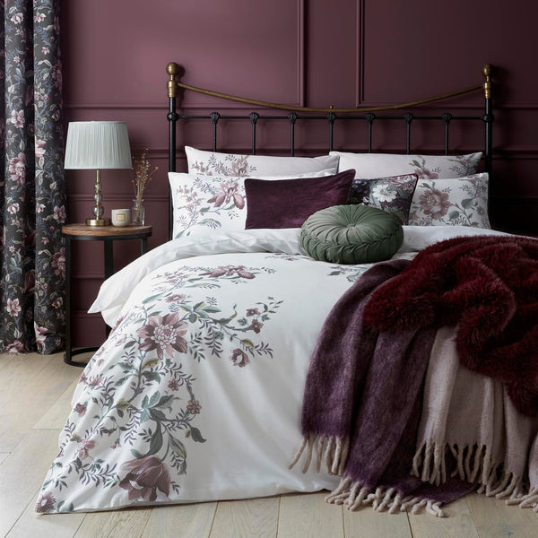 Laura Ashley Blackberry  Purple Heaton Faux Fur Throw