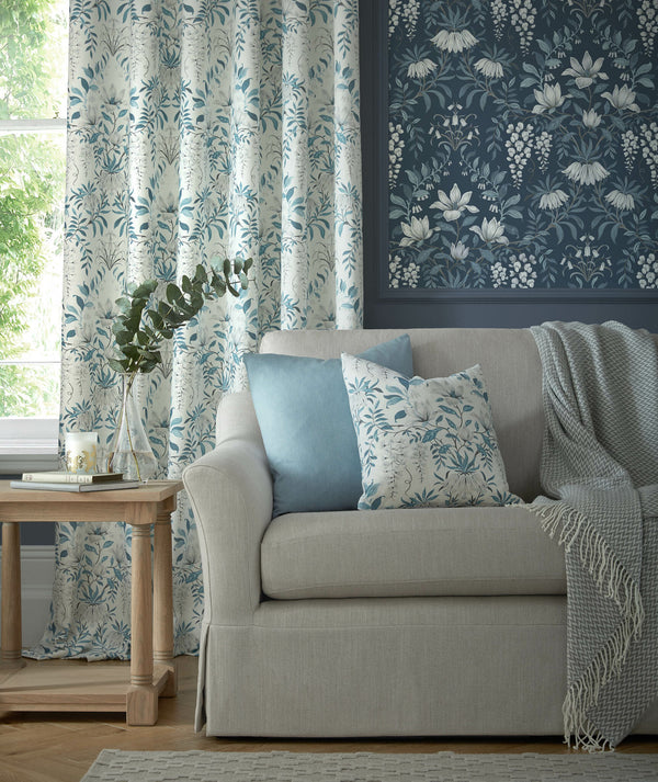 Laura Ashley Fabric Parterre Off White Seaspray