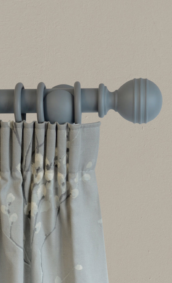 Laura Ashley 35mm Ribbed Ball Curtain Pole - Dark Slate