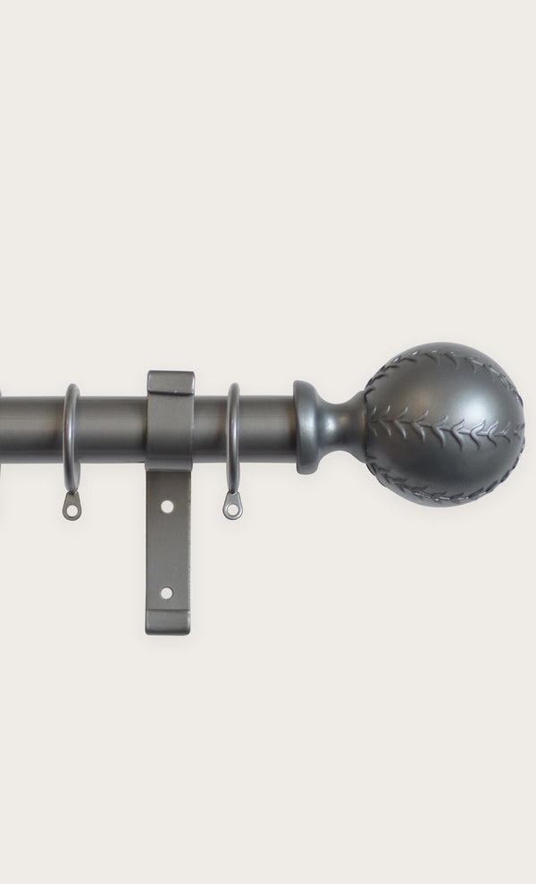 Laura Ashley 28mm Swirl Curtain Pole, Pale Charcoal