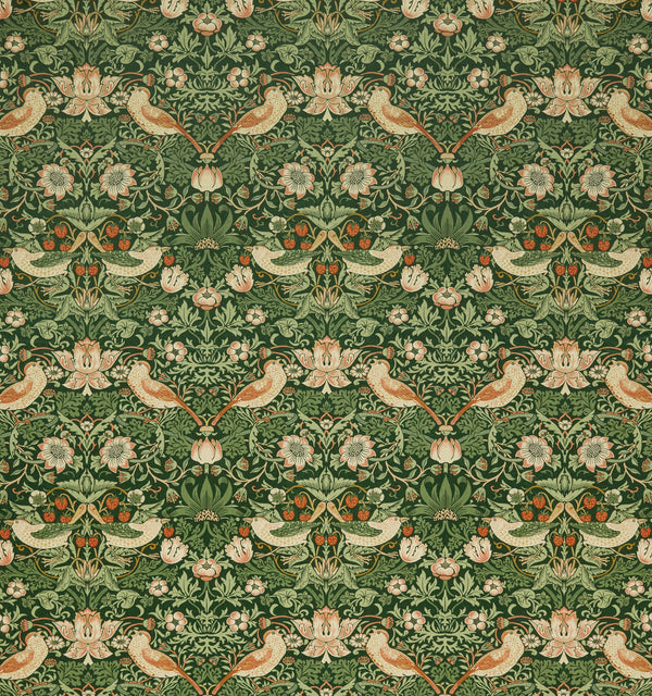 William Morris at Home Fabric Strawberry Thief Velvet Nettle