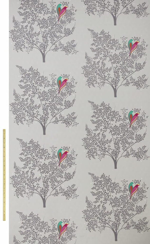 Sara Miller Love Birds Velvet Pale Grey