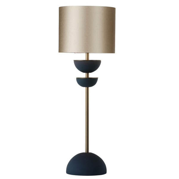 David Hunt Lighting Lunar Table Lamp Smoke Blue Antique Brass