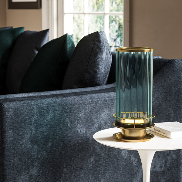 Arno Table Lamp - Green - Aged Brass - Quintiesse Lighting