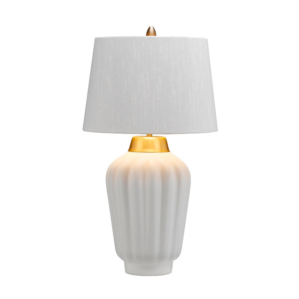 Bexley 1 Light Table Lamp - White & Brushed Brass - Quintiesse Lighting