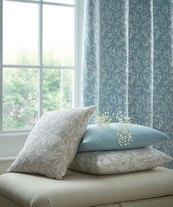 Laura Ashley Fabric Willow Leaf Chenille Pale Seaspray